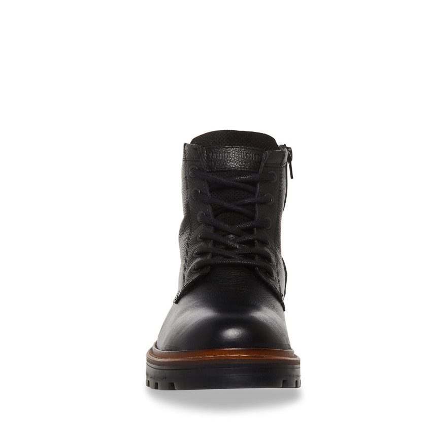 Botines Steve Madden Lucius Cuero Hombre Negras | ES OL92S1